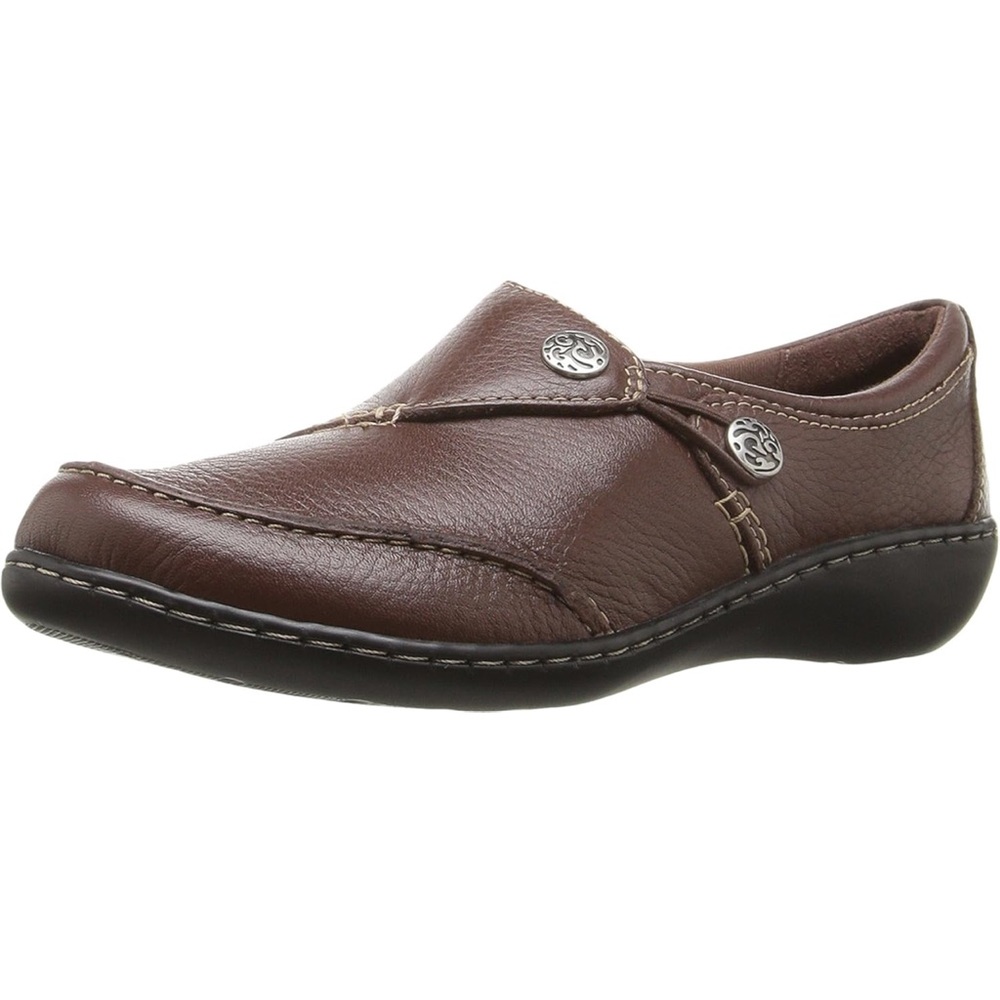 Clarks brown ashland slip on shoes new in box 7.5 m